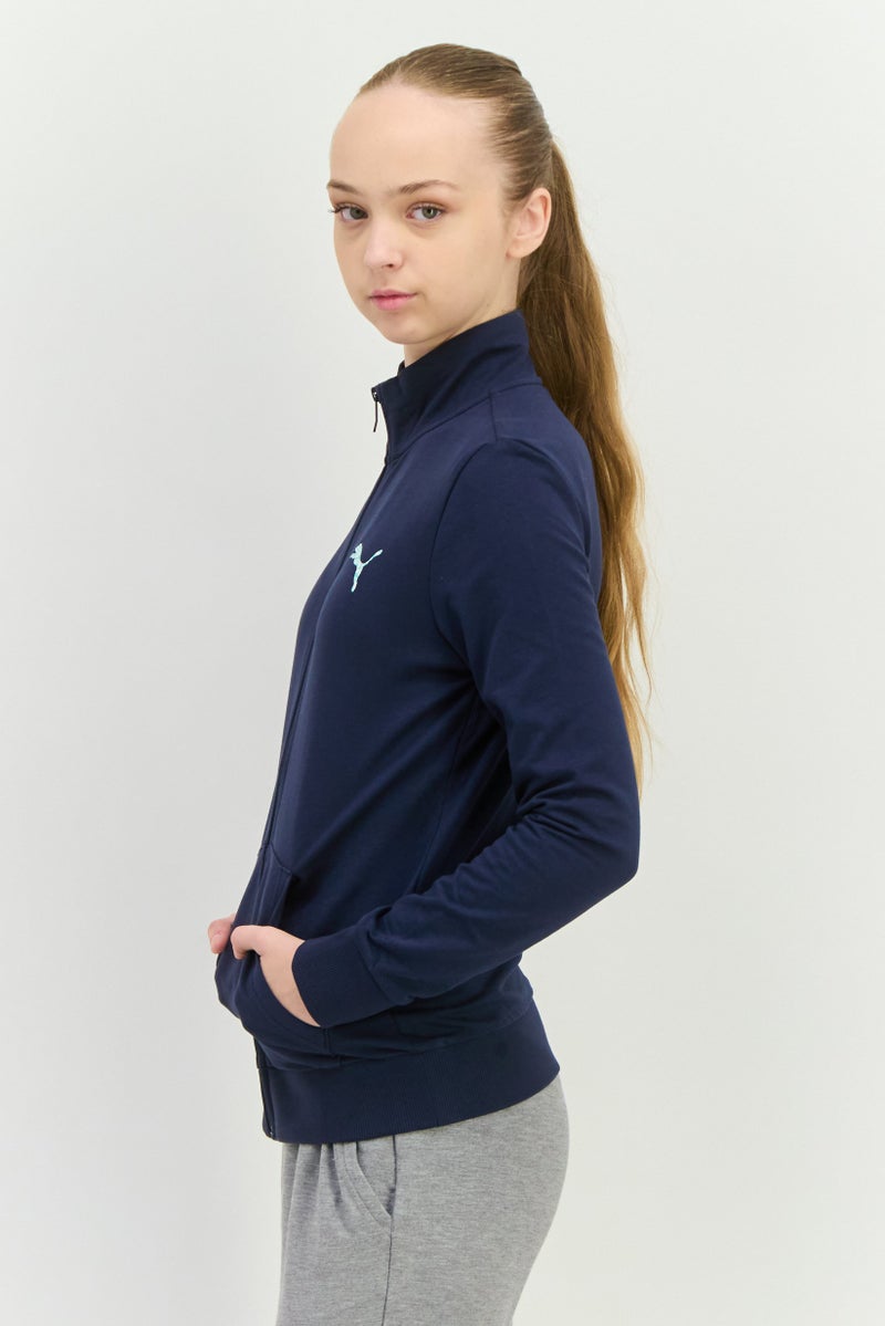 PUMA Women Regular Fit Long Sleeve Outdoor Sweatshirt, Navy - Image 2